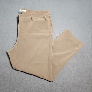 Chico's Women 3 US 16 Short Brown High Rise Slim Straight Dress Pants